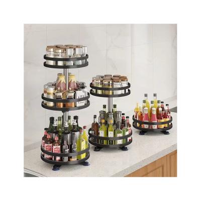 China Sustainable Kitchen Multi-Layer Countertop Revolving For Layered Economic And Practical Revolving Multi-functiona Spice Storage Rack for sale