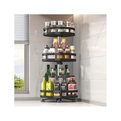 China Viable Home Collections Rotating Spice Rack Multi-Function Multi-Storey Luxury Household Rotating Delicate Round Spice Rack for sale