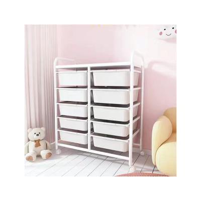 China Multi-layer Home Landing Shelf Toy Storage Cabinet Simple Integrated Storage Adjustable Children's Picture Book Shelves (Height) for sale