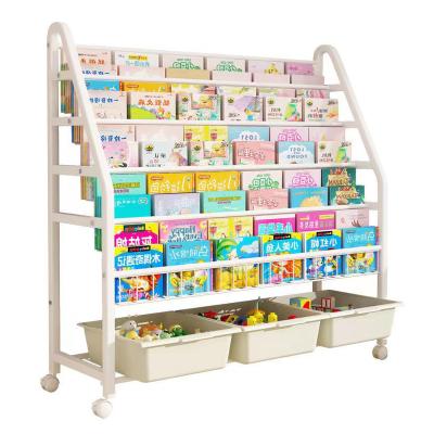 China (Size)Adjustable Removable Storage Rack With Wheels Colorful Toy Snack Racks Children's Shelves Are Installation Free for sale