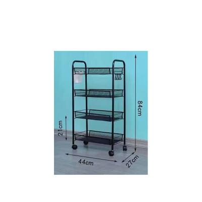 China Multifunctional Rolling Cart Kitchen Shelf Storage Racks Viable Detachable Storage Rack Folding Shelf On Wheels for sale