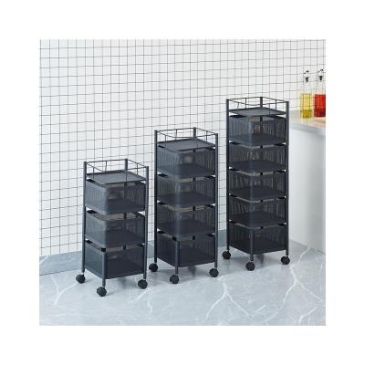 China 3 Floors / 4 Sustainable Floors / 5 Floor Simple And Practical Rotating Metal Cart Large Capacity Kitchen Storage Rack for sale