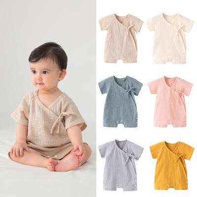 China Wholesale Baby Short Sleeve Overalls Cotton Pajamas Baby Romper Summer Loungewear for sale