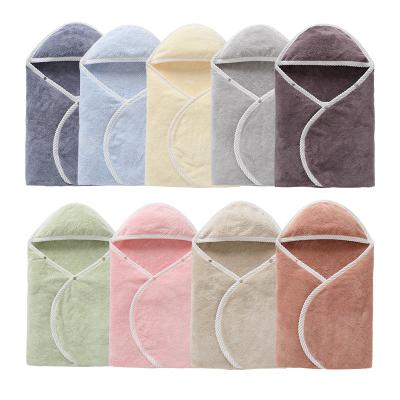 China Breathable Fleece Hug Newborn Coral Comforter Wrap Baby Blanket Air Conditioner Blanket Envelope Baby Sleeping Bag for sale