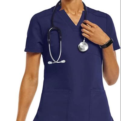 China Cheap High Quality Medico V-Neck Scrub Overalls Plus Size Women's Rompers and Overalls Rompers Nurse Uniform for Hospital Woven for sale