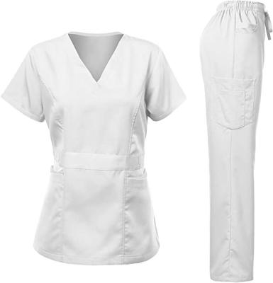 China V Neckline Hospital Uniforms Scrub Polyester/Rayon/Spandex Style Nurse Uniform Fashionable New Designs for sale