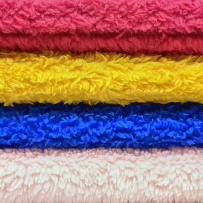 China Antistatic 100% Recycled Polyester Coral Fleece Jacquard Dyed Microfiber Fabric Factory Sale Directly for sale