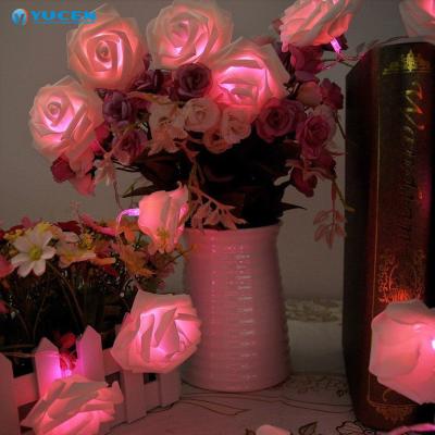 China Indoor or Outdoor Decoration 3AA Battery Operated 20 LED Rose Flower String Light Artificial for Party Home Decor for sale