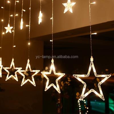 China Indoor decoration 2.5*1.6m meters 12 stars wedding decoration led icicle curtain lights for indoor windows lighted for sale