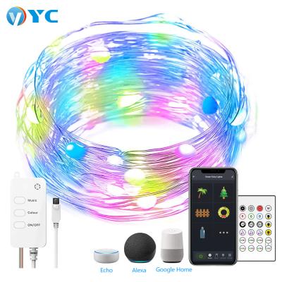 China New Design Colorful Phone APP Wifi Control Indoor Decorative Led Smart Christmas Tree String Lights for sale