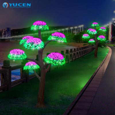 China AC 110v Outdoor Decorative Light Garden Tree Christmas Decoration Artificial Led Mushroom Light for sale