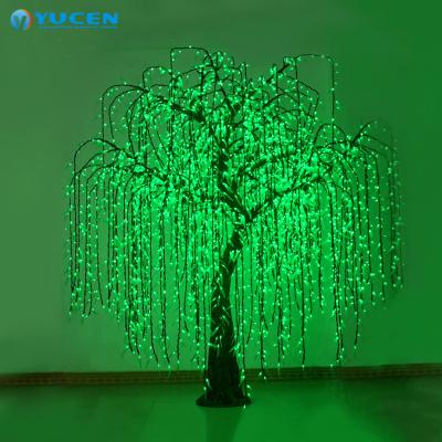 China Indoor and outdoor decoration H: 2.5m led lighted outdoor led weeping willow christmas willow light for sale