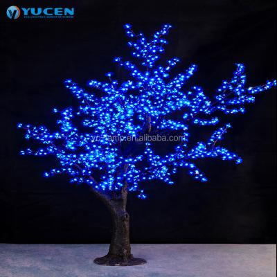 China 3m Park Flower Blue Park Artificial Outdoor Cherry Blossoms Led Tree Lights For Waterproof IP65 for sale