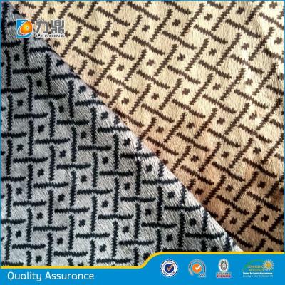 China Geometrico Brick Pattern Anti-Static Wholesale Printed Super Soft Velvet Fabric For Bolster, Sofa, Toys, Clothing And Jacket Lining for sale