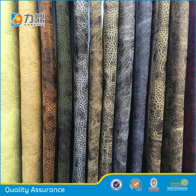 China Antistatic Synthetic Leather Suede Fabric For Sofa With Printing for sale