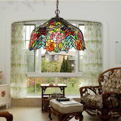 China Sustainable& 2020 Premium Quality Easy Assembly Factory Price Tifany Lamps Handmade Chandelier Lamp Stained Glass For Room Decoration for sale