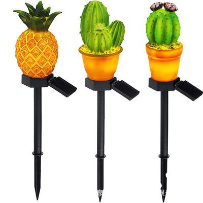 China Outdoor Waterproof Garden Led Solar Garden Lawn Light IP65 Ground Plug Pineapple Cacti Outdoor Solar Light Amazon Solar Ground Lights for sale