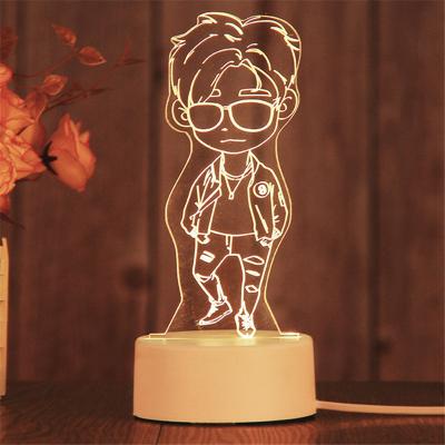 China Giftwhole New Design Boy Modern USB Switch ABS Plastic Base 3d Led Night Lights For Kids for sale