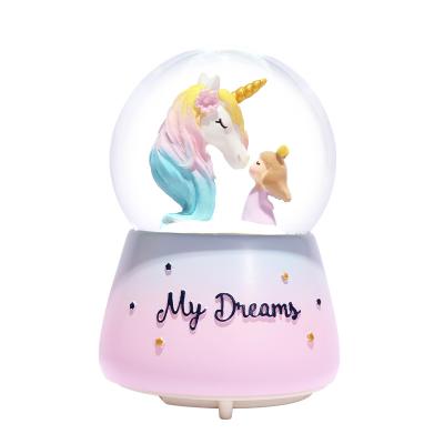 China Customized Wholesale Gifts Artificial Travel Souvenirs Music Box Snow Crystal Ball Cartoon Water Ball for sale