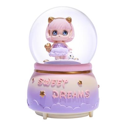 China Wholesale Custom Artificial Resin Water Balls Handwork Shopping Mall Gifts Musical Box Promotional Snow Globe for sale