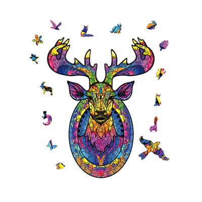 China Amazon Wholesale Creative Halloween Decoration Jigsaw Puzzles Hot Unique Animal Wooden Puzzle Material Eco-friendly Design for sale