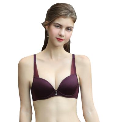 China Breathable Purple Lingerie Women's Brand Name Bra Silky Bra R64079 Underwear for sale