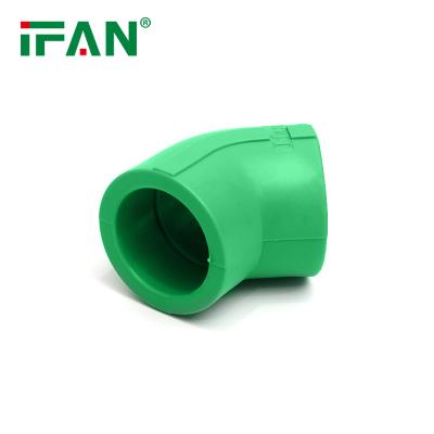 China Ifan Factory PPR or PPR Pipe Fittings 45 Degree Elbow and PPR Conduit Elbow 20-110mm for sale