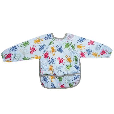 China Long Sleeve Art Smock Feeding Boys Girls Waterproof Bib Washable Waterproof Baby Apron Burp Cloth Bandana Bibsfor Babies Cover All Bib for sale