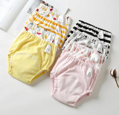 China Printed Baby Training Pants 6 Layers Washable Waterproof Diaper Newborn Cotton Gauze Diapers Pants 2 Packs for sale