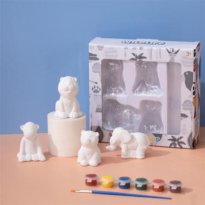 China Safety New arrival painting kit toys drawing educational animal arts and crafts kids ceramic diy toys for sale