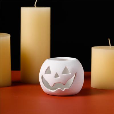 China Safety New arrival  ceramic candle holders oil burner home halloween decoration mini diy color candle holder for sale