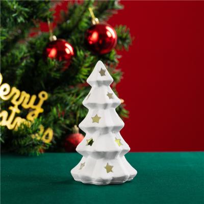 China Safety 3D christmas tree shape ceramic craft kids education diy toys creative coloring painting kit toys for sale