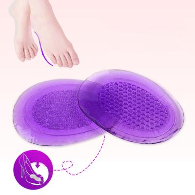 China Flexible Ladies Feet Care Forefoot Silicone Honeycomb Shoe Gel Stick Foot Cushions Metatarsal Ball Pads for sale