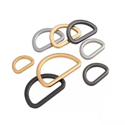 China Iron Hardware Accessories Buckle Flat Metal D-ring Buckle For Bag Accessories Dog Collar D-ring Clip for sale