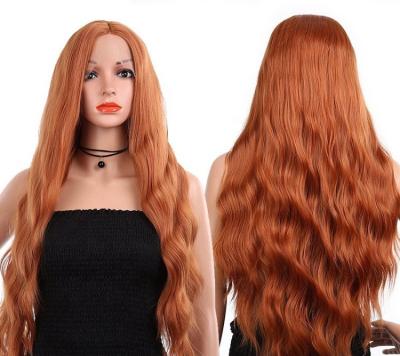 China Synthetic Body Wave Hair Wig 13*3 Lace Up Wigs Straight/High Temperature Silk Wavy/Curly For Color Woman Pink Purple Yellow Color Three Combs for sale