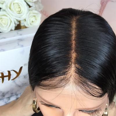 China LAUNCH 150% Density 13*6 Straight Fake Scalp Single Knot Lace Front Wigs Straight Human Hair Wigs for sale