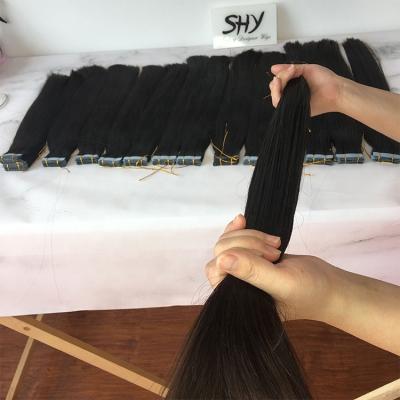 China Good Quality Glue Straight For Hair 100% Indian Hair Tape Extensions Silky Straight Tape Hair Extensions for sale