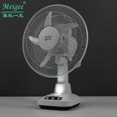 China Fan 12 Inch Adjustable Desktop AC/DC LED Speed ​​Rechargeable Tabletop Fan for sale