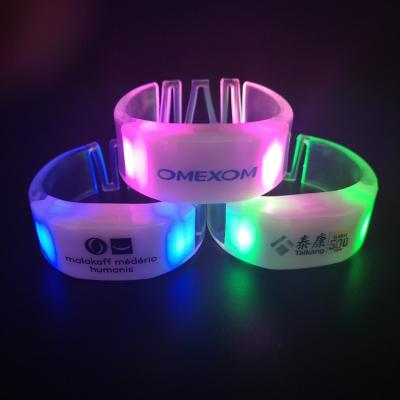 China Concert Party Events Promos Flashing Remote Controlled Led Wristband And Customized LED Wristband for sale