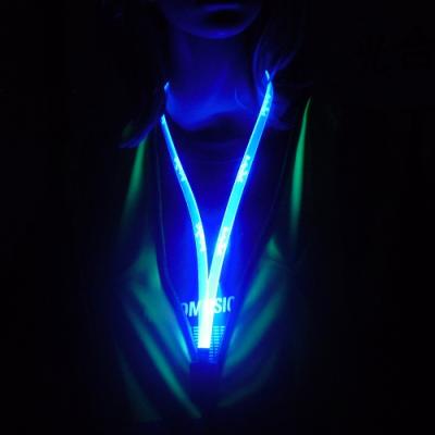 China Parts glow dark polyester led lanyard with ID card holder for sale