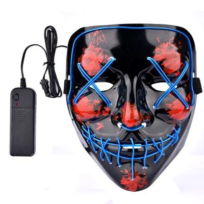 China Hotsale Halloween Cosplay EL Wire Multicolor Party Mask Sound Activated Glowing On/Off Switch Or Sound Activated Luminous Mask Glowing In Dark for sale