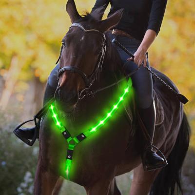 China Solid; glow quickly; blink slow; Off New Arrival Horse Breastplate LED Light Flashing Horse Harness for sale