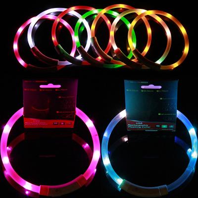 China Wholesale Manufacturer Viable Led Light Rechargeable Waterproof Customized Dog Collar Reflective Plastic for sale