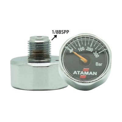 China 300bar 400bar Mini Pressure Gauge 1/8BSPP Micro Copper Wire 25mm for Air Rifles Paintball Airsoft for sale