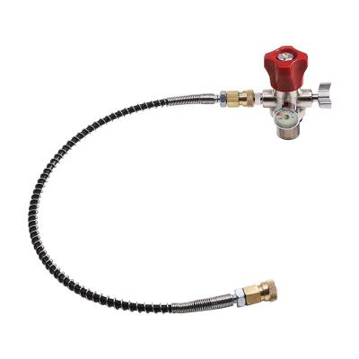 China Durable Paintball CO2 Tank Compressed Air DIN Valve Gauge And Fill Station 7/8-14UNF Thread for sale