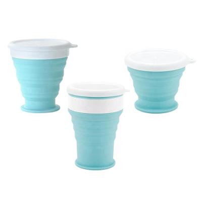 China Sustainable Food Grade Eco-Friendly Silicon Folding Tea Cup With Lids Wholesale Reusable Coffee Cup for sale