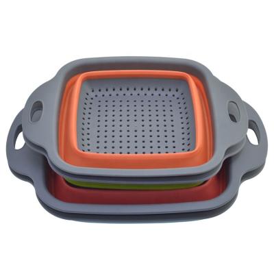 China Wholesale High Quality Plastic Folding Kitchen Sieve Colander Viable Vegetable Washing for sale