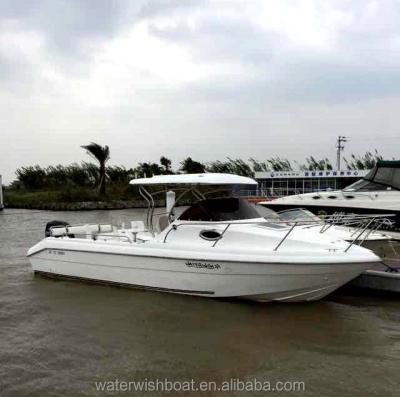 China Fiberglass Waterwish Boat QD 25 CABIN 7.5m Speed ​​Leisure Boat for sale