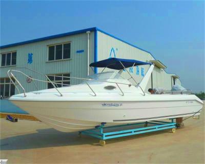 China Fishing baot QD 25 cabin fiberglass approved hard top fishing boat for sale