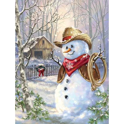 China Modern Full Square Round Drill Christmas Santa Snowman Dot Wall Artwork Canvas 5D Diy Crystal Diamond Paintings for sale